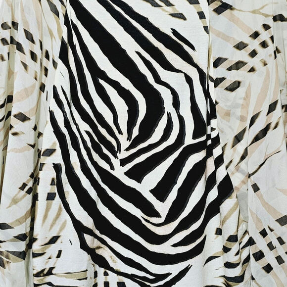 Vintage Cache Zebra Striped Top Women's Size M Flutter Sleeves USA Casual - Picture 3 of 5